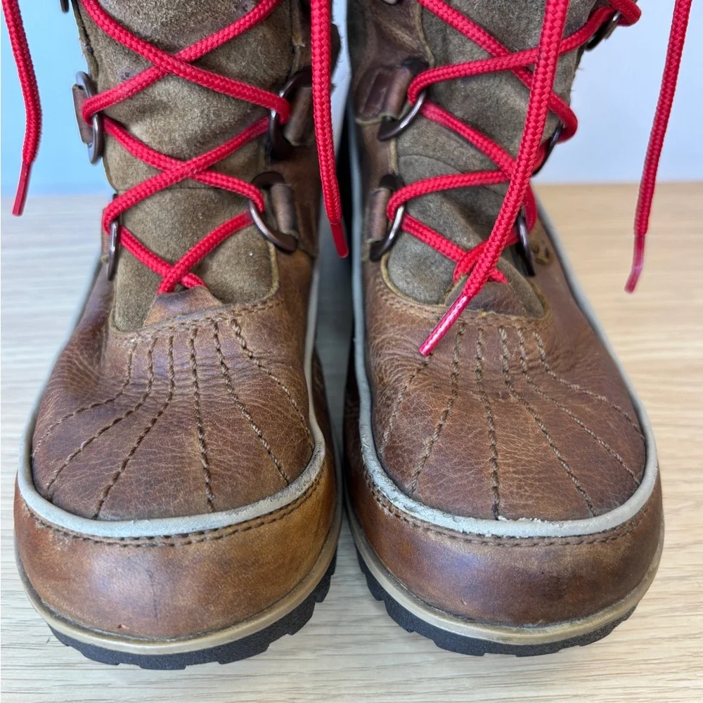 Sorel Tofino Womens 6.5 Brown Leather Faux Fur Waterproof Winter Boots NL2194237